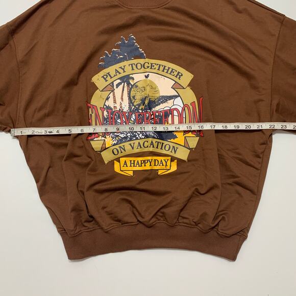 SHEIN NWOT Brown Long Sleeve Graphic Sweatshirt Medium - Picture 8 of 9